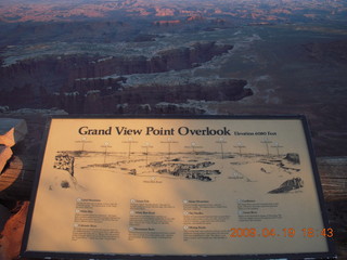 Canyonlands National Park - sunset at Grandview Point - sign