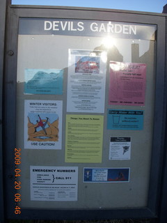 Arches National Park - Devil's Garden hike - sign