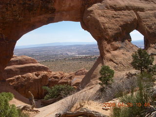 Arches National Park - Devil's Garden hike - two fellows atop Double-O Arch