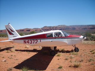 5 6un. Charles Lawrence photo - Charles and Adam getting ready to fly N4372J at Fry Canyon