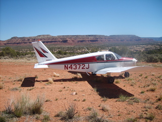 8 6un. Charles Lawrence photo - Charles and Adam getting ready to fly N4372J at Fry Canyon