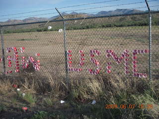 USMC sign at Globe Airport (P13) in paper cups