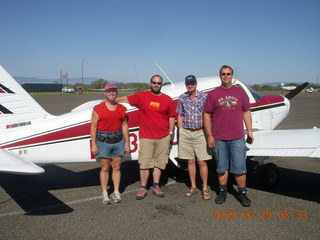 17 6wv. Adam, Bernhard, Ken Calman, Markus, and N4372J at Sedona Airport (SEZ)