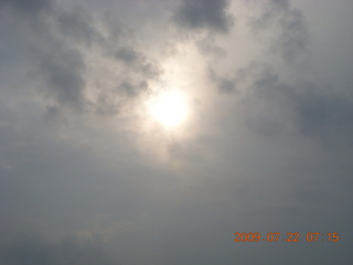 40 6xn. China eclipse - Anji eclipse site - sun behind clouds