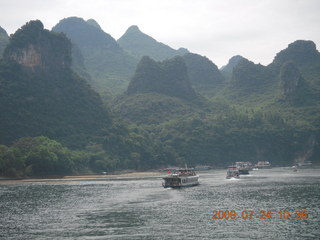 186 6xq. China eclipse - Li River  boat tour
