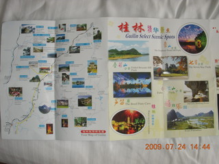 471 6xq. China eclipse - Li River map brochure