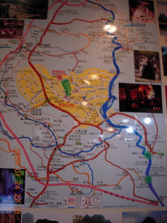 539 6xq. China eclipse - Yangshuo map in hotel