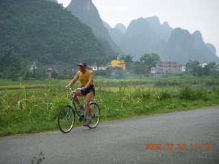 188 6xr. China eclipse - Yangshuo bicycle ride - Adam riding