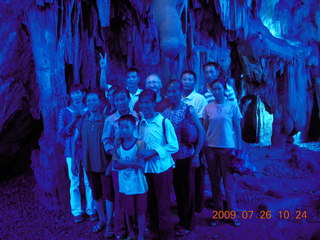 108 6xs. China eclipse - Guilin - Reed Flute Cave (really low light, extensive motion stabilization) - crowd and Adam
