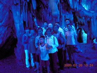 109 6xs. China eclipse - Guilin - Reed Flute Cave (really low light, extensive motion stabilization) - crowd and Adam