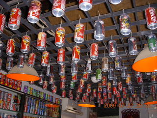 China eclipse - Beijing night alleys and shops - coke cans