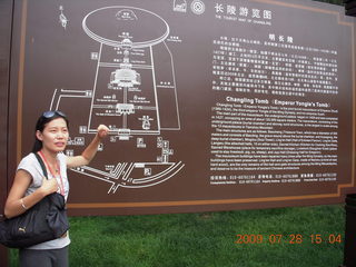 168 6xu. China eclipse - Beijing tour - Ming Tomb - Jing explaining sign