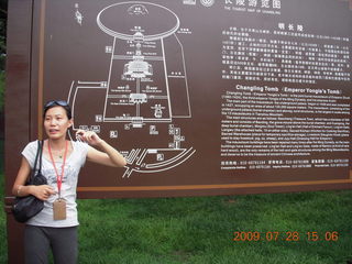 170 6xu. China eclipse - Beijing tour - Ming Tomb - Jing explaining sign