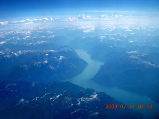 182 6xw. China eclipse - aerial - Canadian Rockies