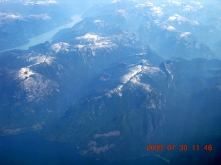 184 6xw. China eclipse - aerial - Canadian Rockies