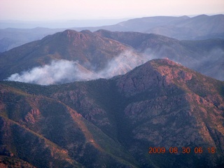 aerial - flight to Payson (PAN) - mountain clouds