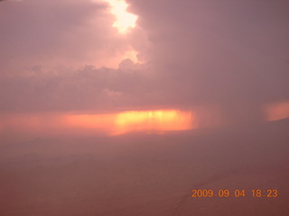 Blythe (BLH) fly-in - sunset through storm clouds