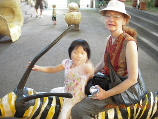 Cecelia and Betsy at the swings