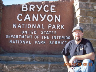 Neil at Bryce Canyon National Park sign