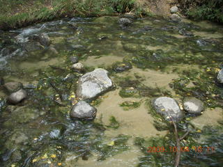 127 704. Escalante - Calf Creek trail - waterfall - rocks in stream