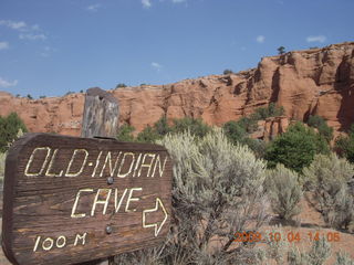209 704. Escalante to Kodachrome - Panorama trail - Old Indian Cave sign