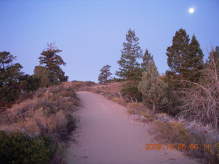17 705. Bryce Canyon - rim from Fairyland to Sunrise - moon