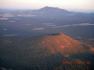 9 719. aerial - volcano near Flagstaff at dawn