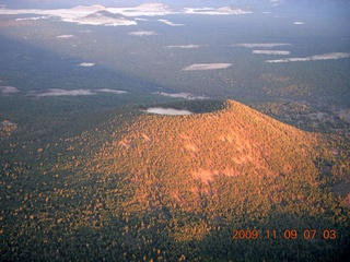 10 719. aerial - volcano near Flagstaff at dawn