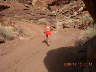 37 71a. Lathrop trail hike - Adam running - back