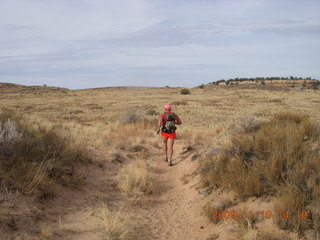 Lathrop trail hike - Adam running - back