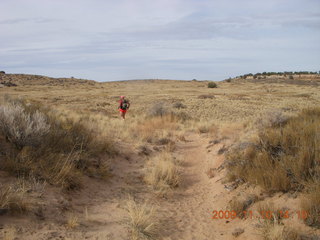 52 71a. Lathrop trail hike - Adam running - back