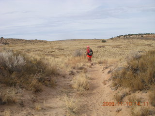 Lathrop trail hike - Adam running - back