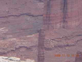62 71a. Canyonlands Grandview - climbers on Totem Pole (really small, hard to see)