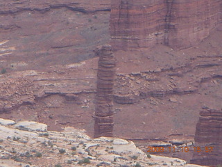 64 71a. Canyonlands Grandview - climbers on Totem Pole (really small, hard to see)