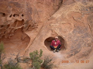 Arches National Park - Devils Garden hike - Adam in rock