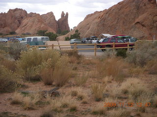 42 71c. Arches National Park - Devils Garden hike - parking lot with my truck first