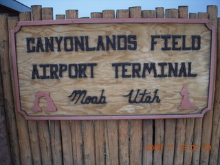 Canyonlands Field Airport Terminal (CNY) sign
