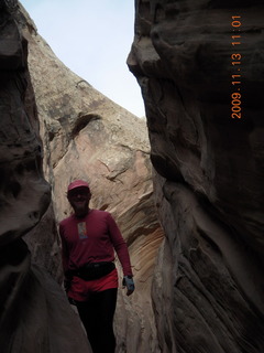 86 71d. Little Wild Horse Pass slot-canyon hike - Adam