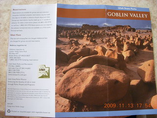 Goblin Valley State Park - Curtis Bench trail sign