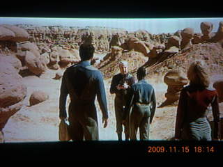 Goblin Valley scene from movie 'Galaxy Quest' on my TV