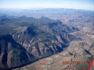 aerial - mountains east of Roosevelt Lake