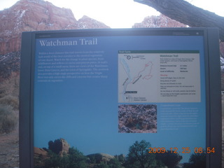 53 72r. Zion National Park - Watchman hike sign