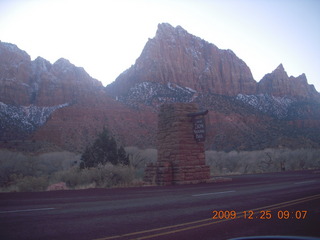 Zion National Park - sign leaving