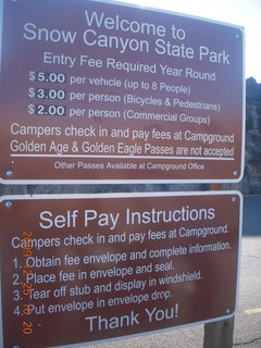 Snow Canyon State Park - entrance sign