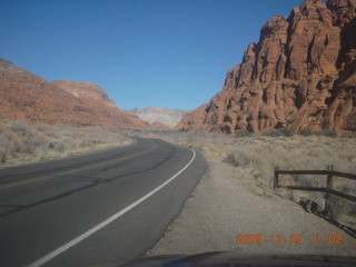 road from Zion to Saint George - Virgin River canyon near Hurricane