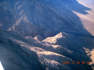 17 72s. aerial - Virgin River and I-15 canyon in Arizona