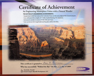 126 72s. my Skywalk certificate