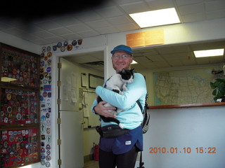 Adam with Grand Canyon airport cat