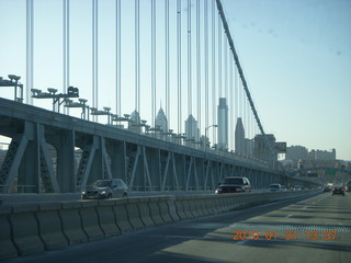 Ben Franklin Bridge back to Philadelphia