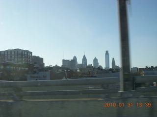 Ben Franklin Bridge back to Philadelphia